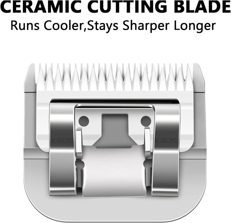 KBDS Detachable Ceramic Pet Clipper Blades,Size-10 Blade Compatible with Most Andis,Oster,Wahl A5 Clippers,Made of Ceramic Blade Cutter and Carbon Steel Blade,1/16'' Inch 1.5mm Cut Length - Image 4